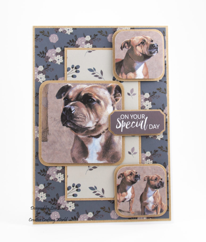 Staffordshire Bull Terrier handmade card