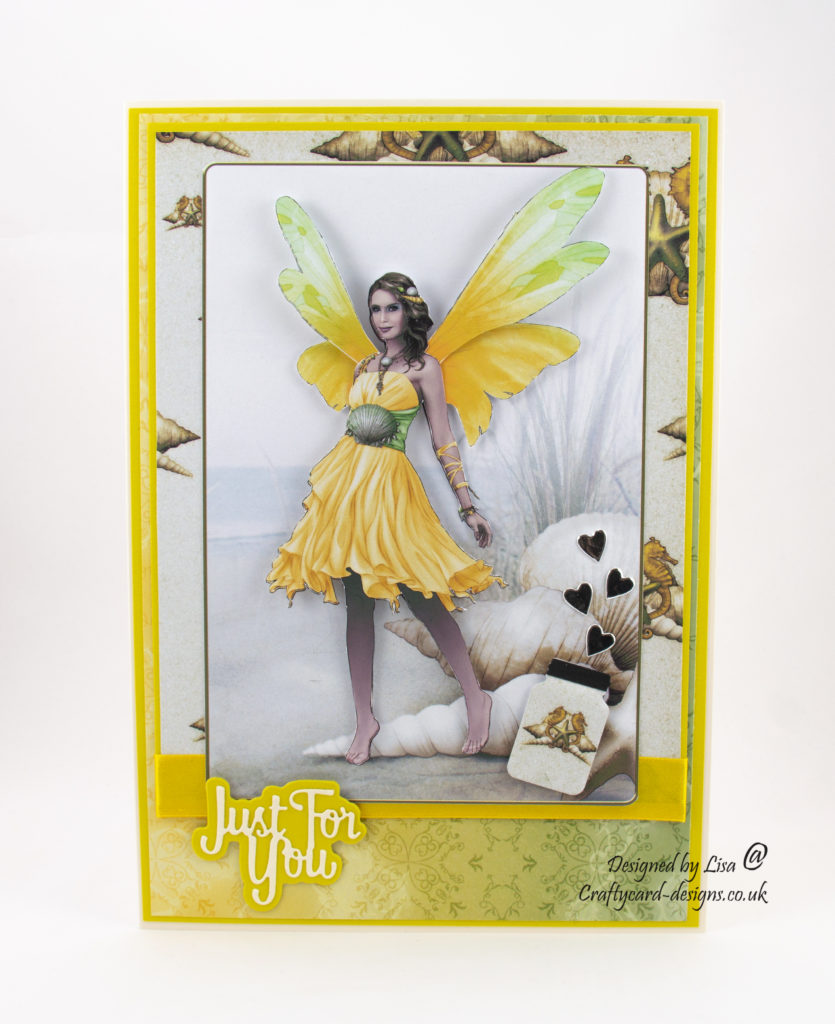 Handmade yellow summer fairy card 