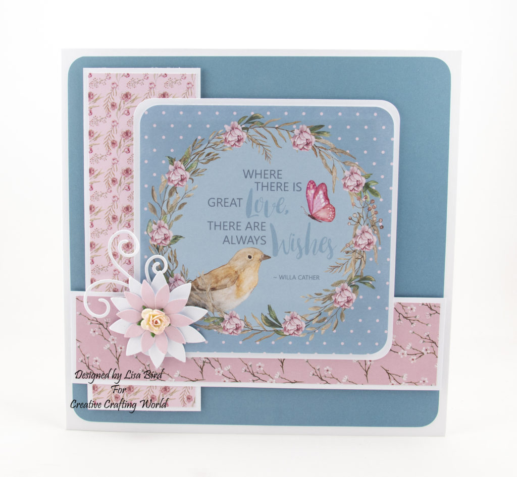 Today’s handmade card has been created using The Paper Boutique ‘Butterfly Ballet’ paper and die collection. This collection is from Creative Crafting World.