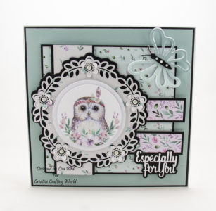Today’s handmade card has been created using the new paper collection from Creative Crafting World called 'The Magical Forest'. This is another paper collection from The Paper Boutique range.