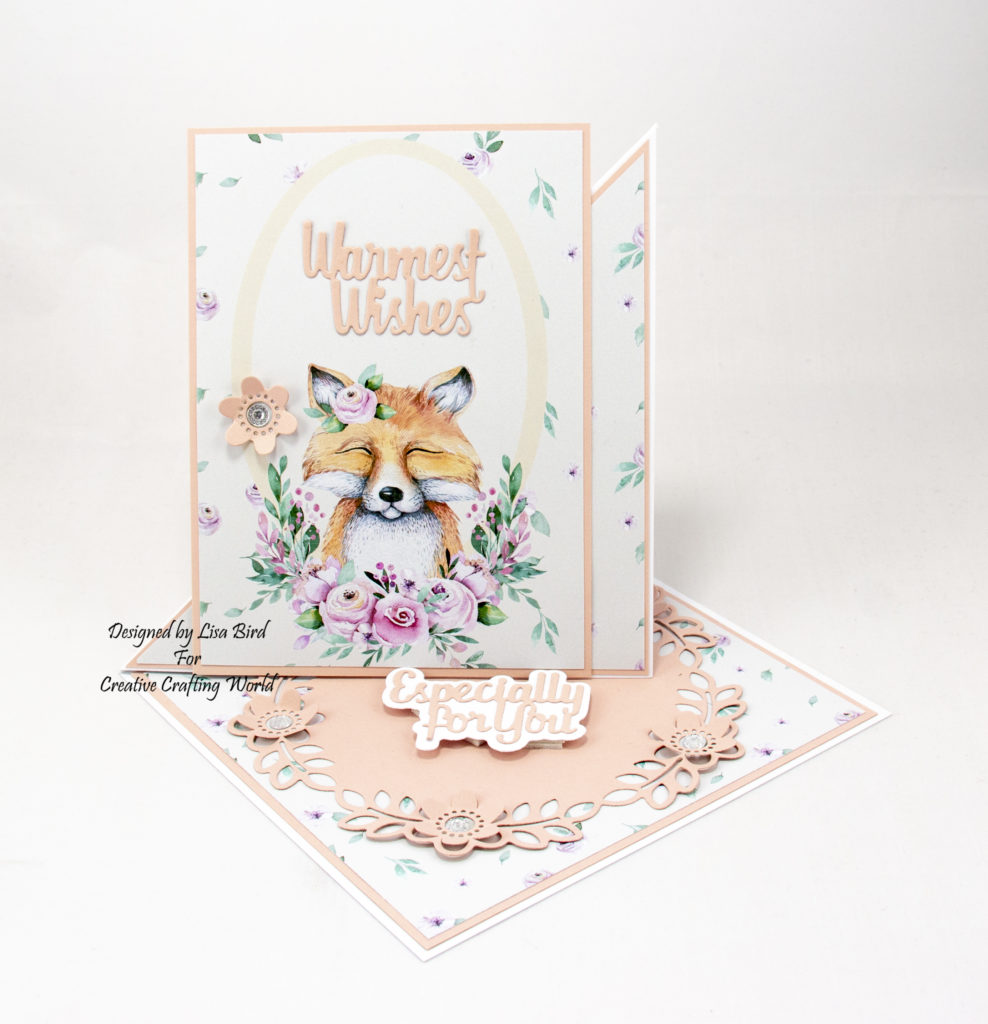 This handmade card has been created using a paper collection called ‘The Magical Forest’. This paper collection is from The Paper Boutique range from Creative Crafting World 
