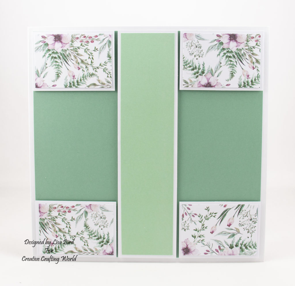 This handmade card has been created using a new paper collection called ‘Forest Blooms’ and a new die collection called ‘Lovely Lattice Die Collection’ This is a new range from The Paper Boutique from Creative Crafting World.