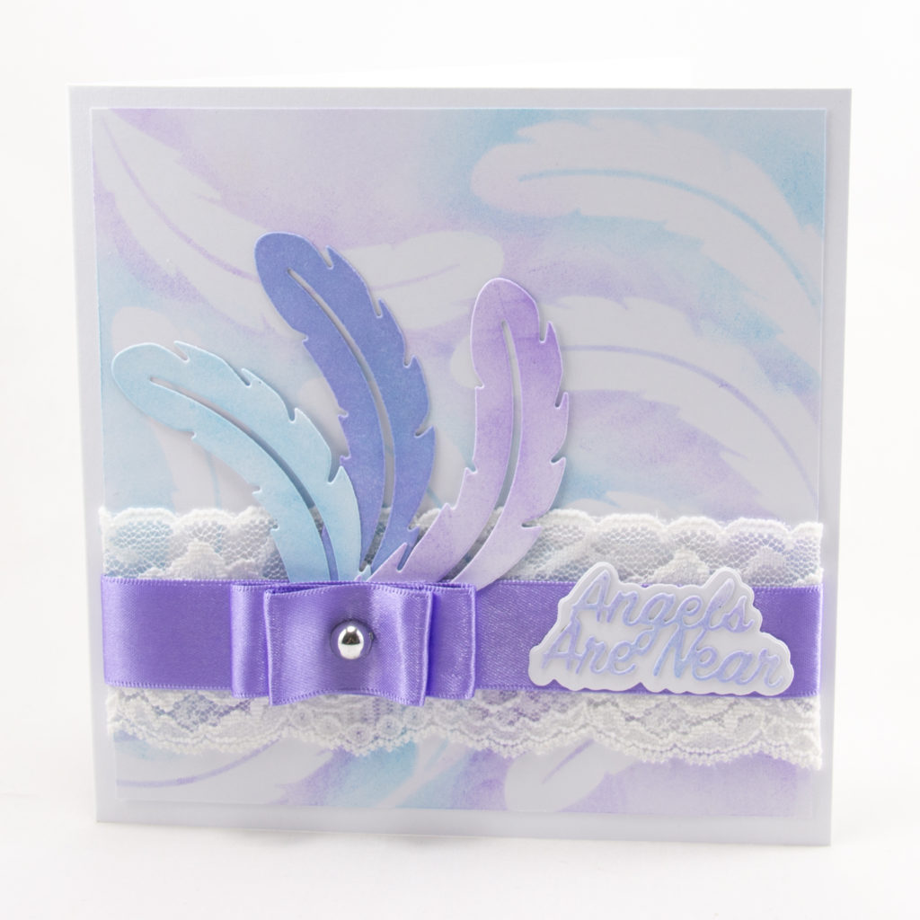 Feather Ink Background with ribbon