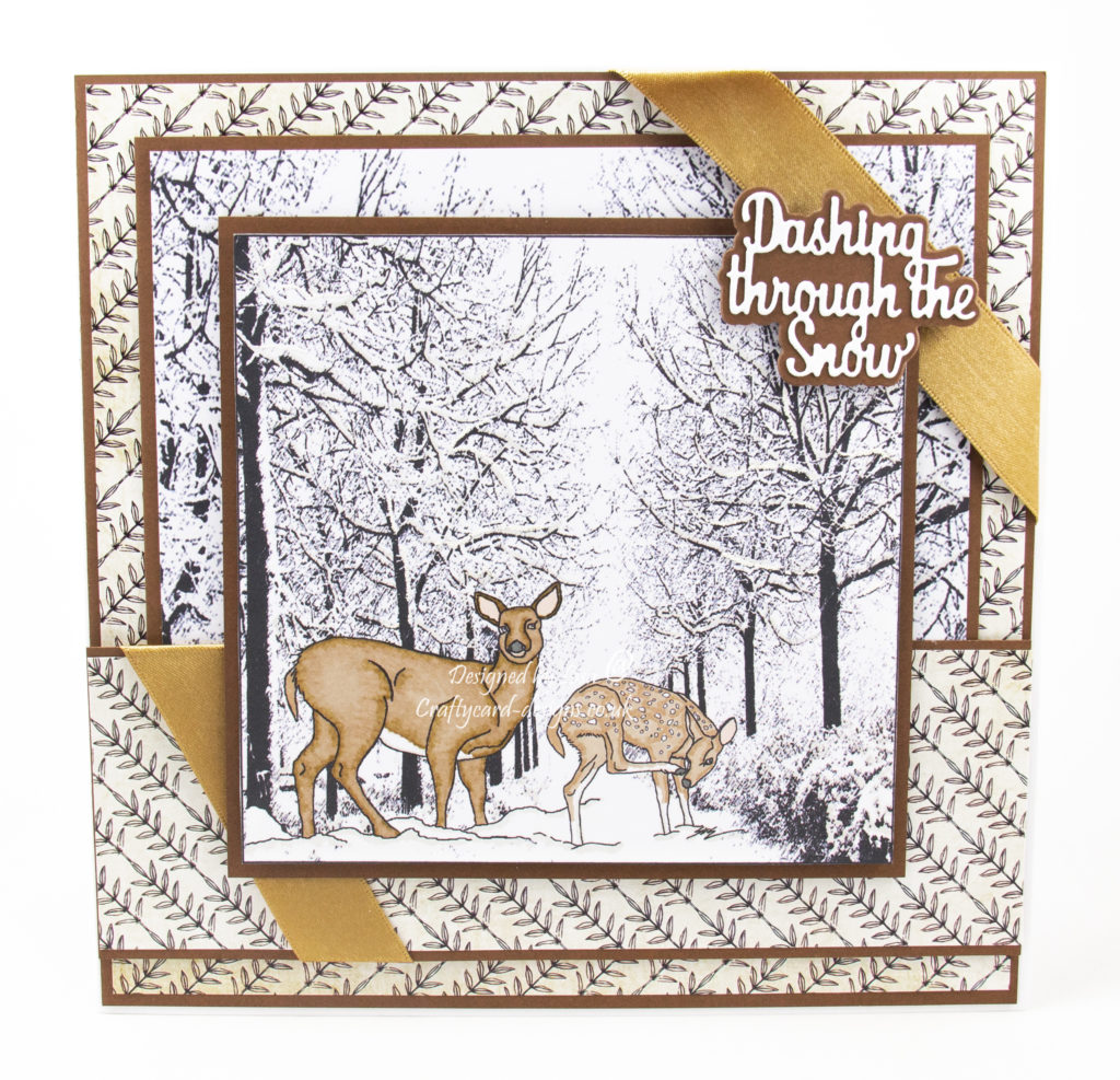 Handmade card using Ike's Art Snow Deer digi image