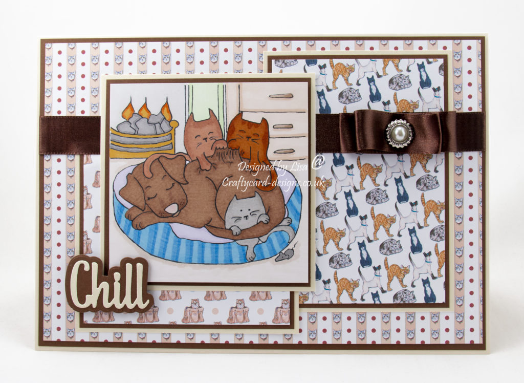 Handmade card using Knitty Kitty : Labrador Massage digi image
