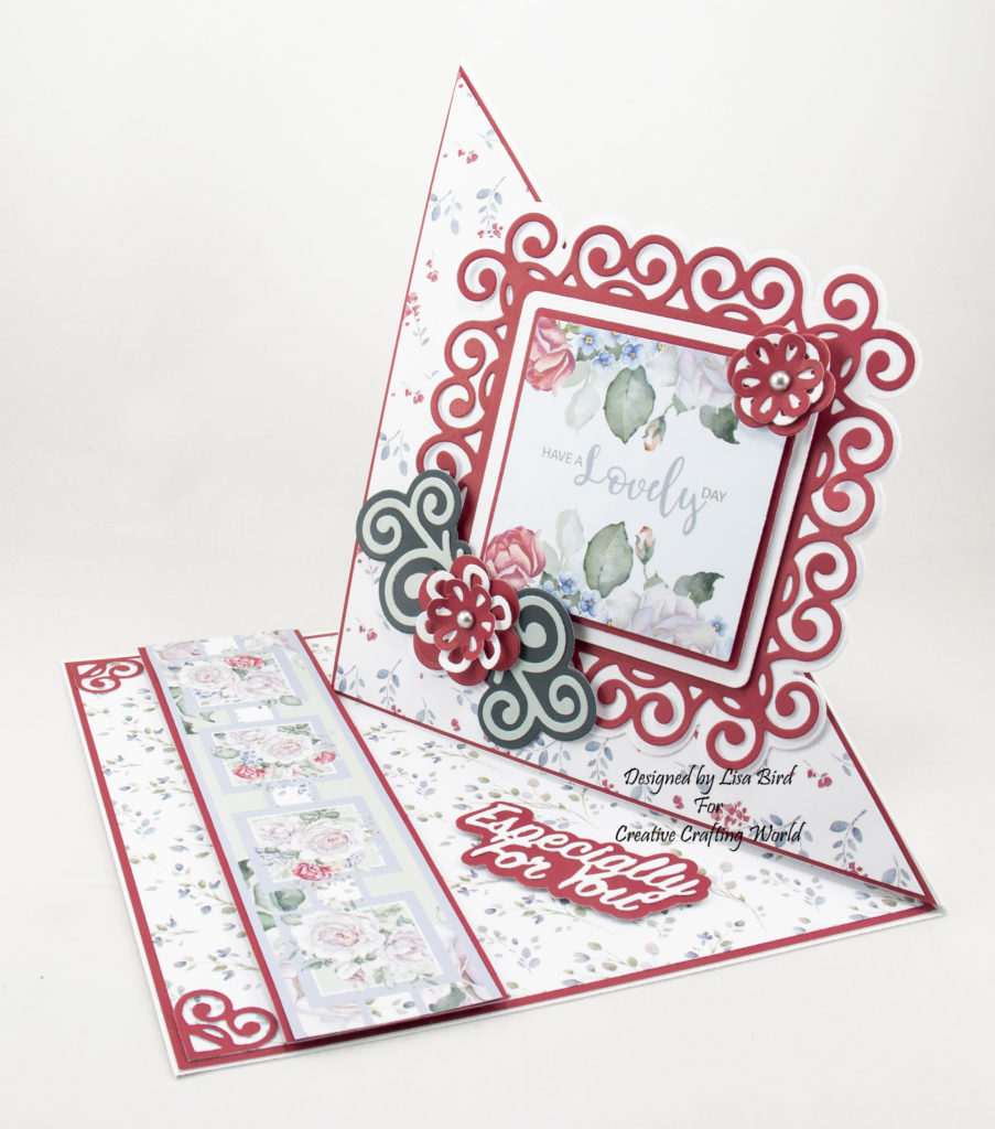 Handmade card using The Walled Garden paper collection