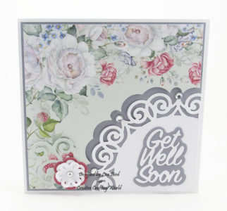 Handmade card using Walled Garden paper collection and Filigree Fancies die collection.