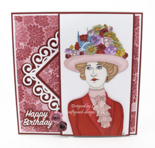 Happy birthday card using a digi image from Ike's Art, Vintage Easter Bonnet