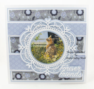 handmade card created using a dvd-rom called Majestic Cats from Creative Crafting World