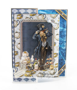 Handmade card using Journey To Wonderland match it cd-rom and Journey To Wonderland Mad Hatter match it pad