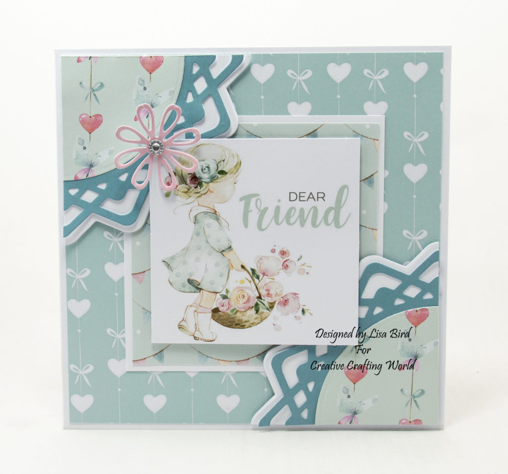 handmade card has been created using  a paper collection called Springtime Pals