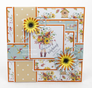handmade card has been created using a paper collection called Autumn Pals from The Paper Tree range
