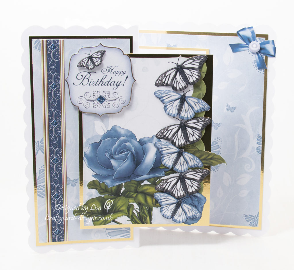 Today's card has been created using a free project of the week download from Debbi Moore Designs, called Butterfly Surprise.