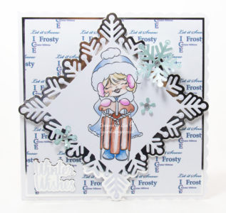 Handmade card using a digi stamp from Digi Doodle Studios called Bianca Snow