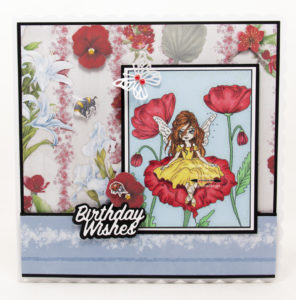 Handmade card using a digital image from Colour Of Love called Poppies.