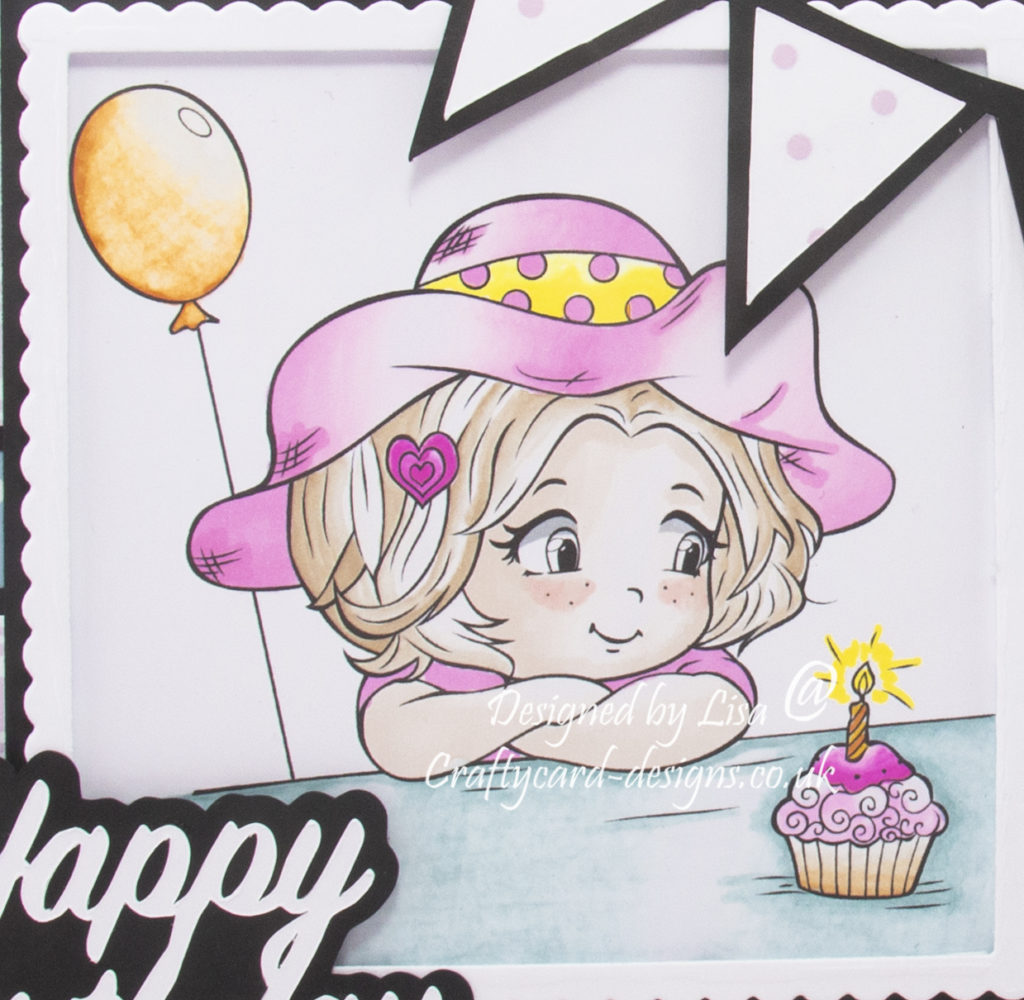 Handmade card using a digital images called Cupcake Birthday