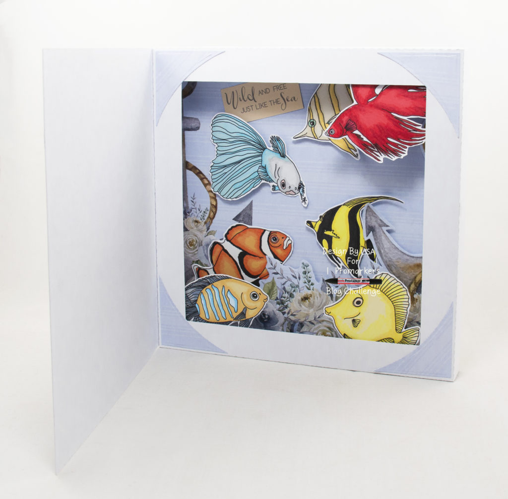Handmade card using a digital image called Tropical Fish.