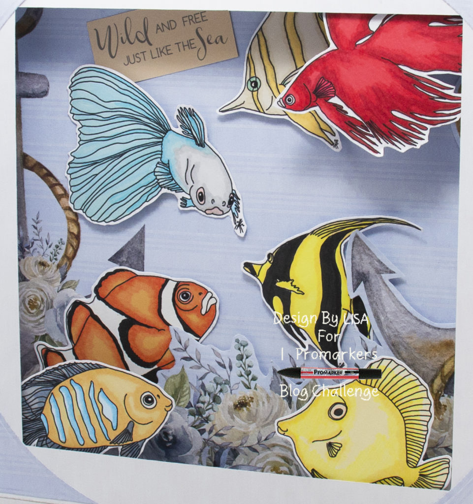 Handmade card using a digital image called Tropical Fish.