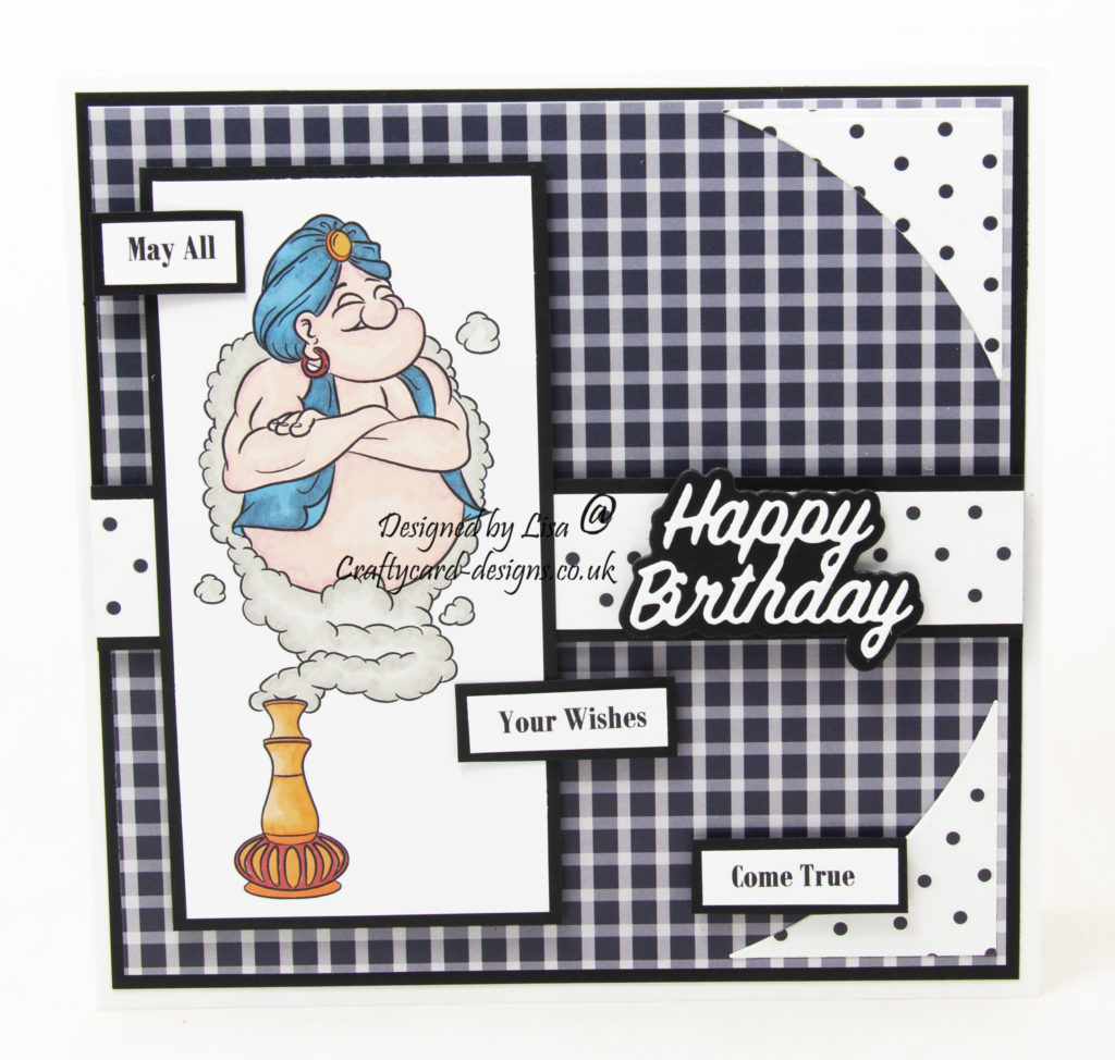 Handmade card using a digital image from Dr. Digi's House Of Stamps called I Dream If Genie