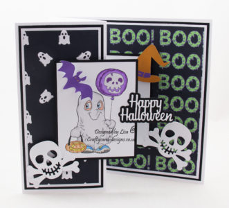 Handmade card using an image from The Paper Shelter called Spoooky