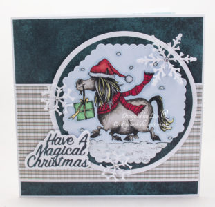 Handmade card using a digital image from Hetty Clare called Pony Christmas