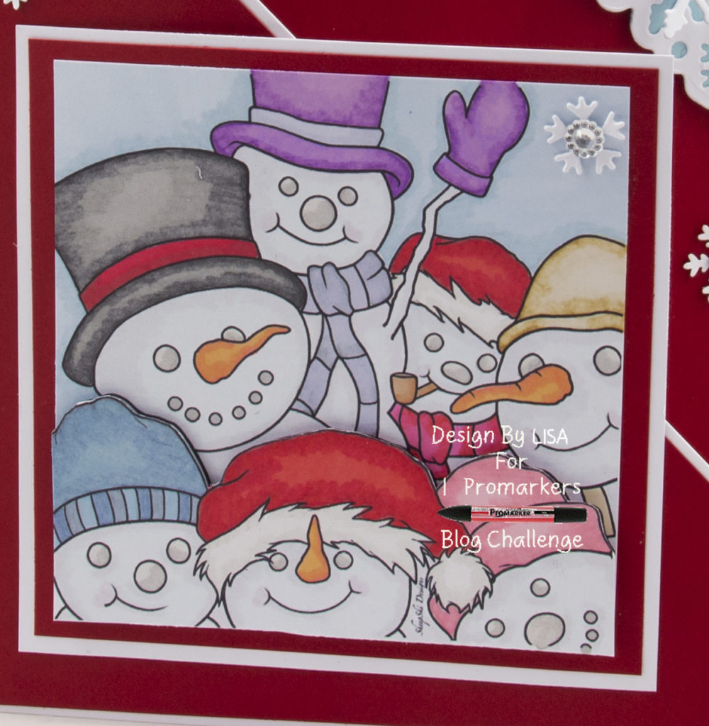 Handmade card using a digital image from SheepSki designs called Snowman Selfie