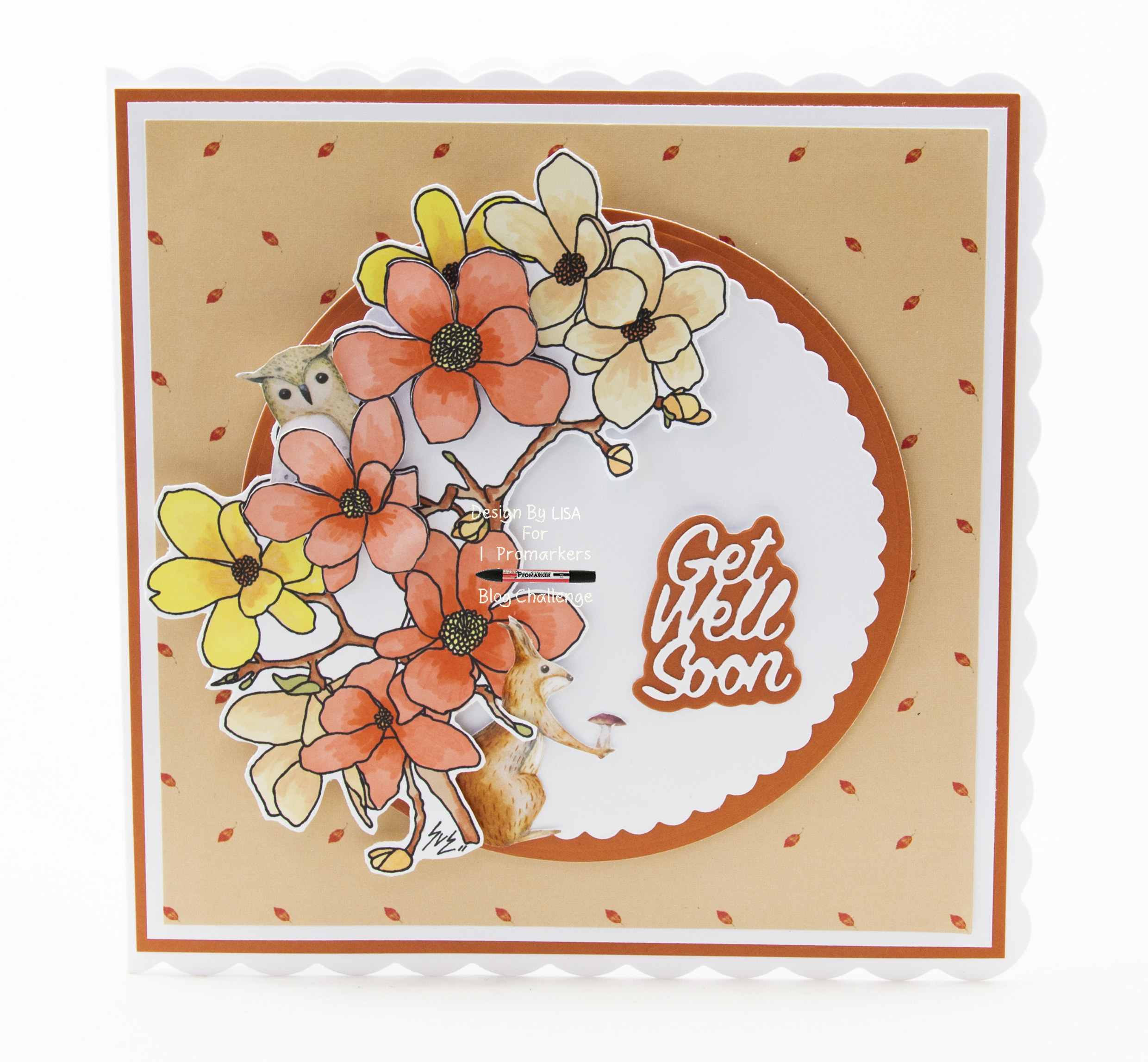 Handmade card using Blossom digital image from Ike's Art