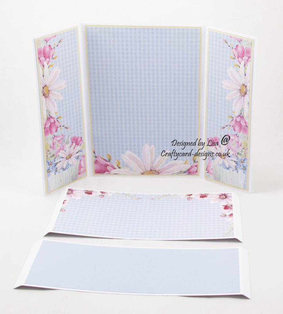 Today’s handmade card is a gate fold shutter card using A Summer Garden paper collection from Creative Crafting World.