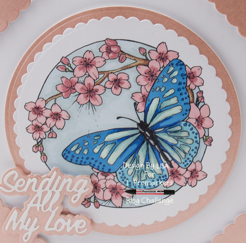 Handmade card using digital image from Ching-Chou Kuik called Butterfly and Ladybug