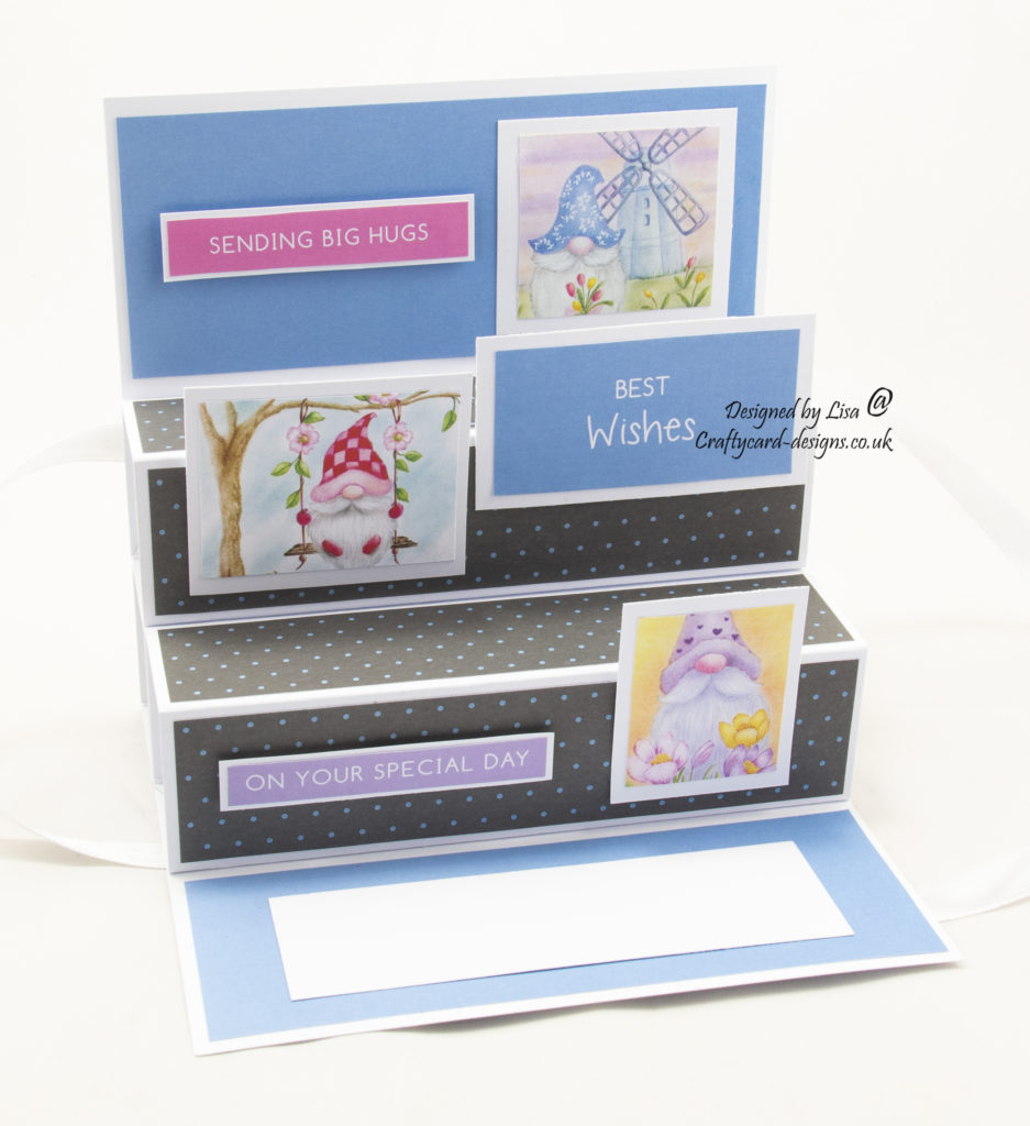 Today’s handmade card is an inside popup card, using Spring Gnomes paper collection from Creative Crafting World.