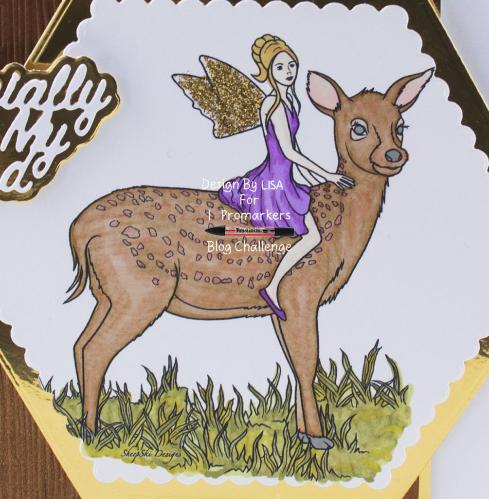 Handmade card using a digital image from SheepSki designs called Carina