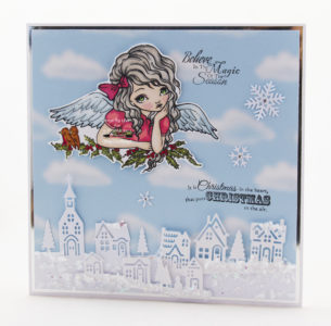 Handmade card using a digital image from Ching-Chou Kuik called Holly Angel