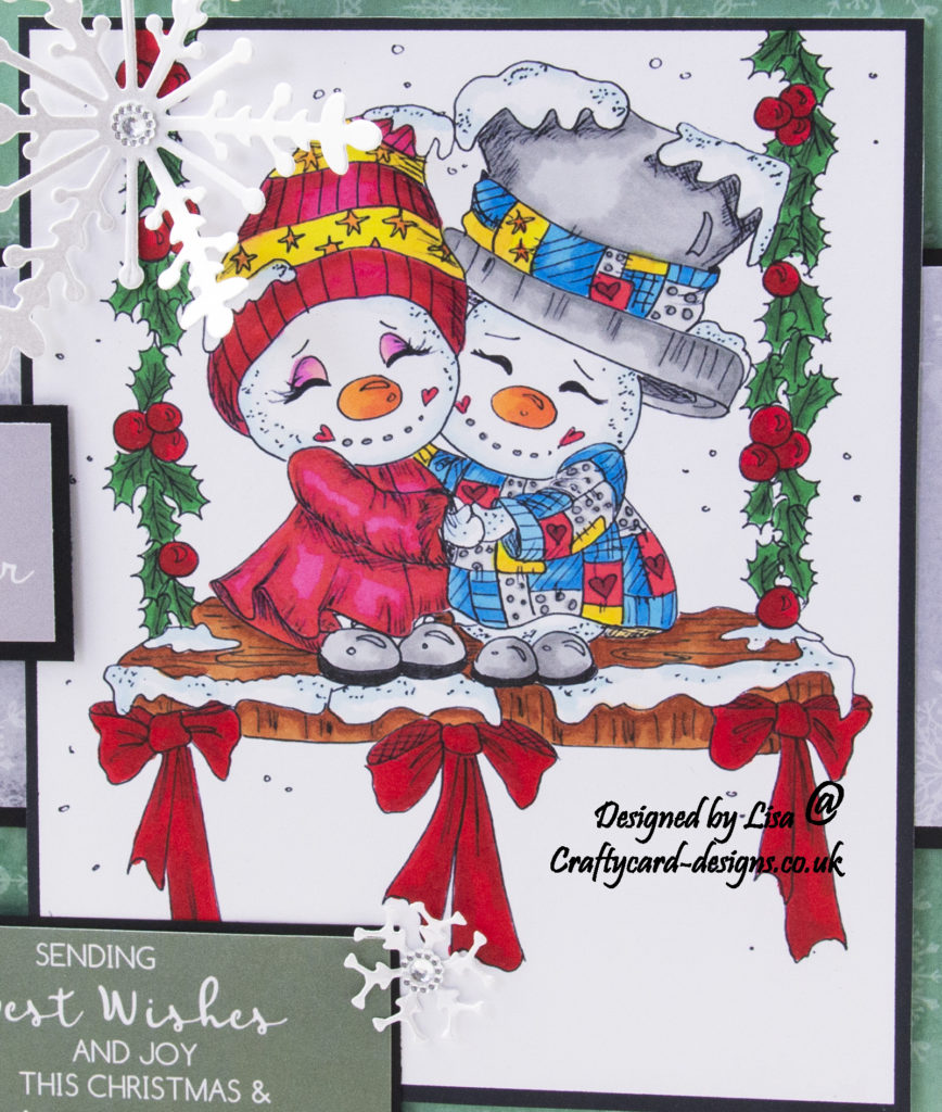 Handmade card using a digital image from Colour Of Love called Christmas Love