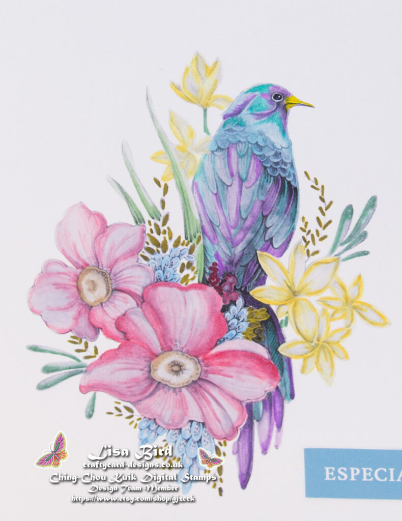 Handmade card using a digital image from Ching-Chou Kuik called Spring