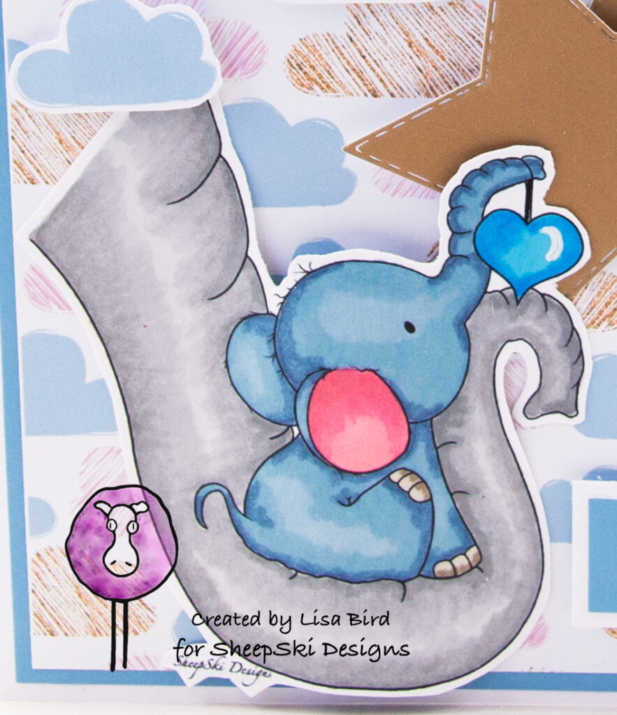 Handmade card using a digital image from SheepSki designs called Little Heart