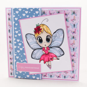 Handmade card using a digital image from CFL Designs called Cute Fairy No 1