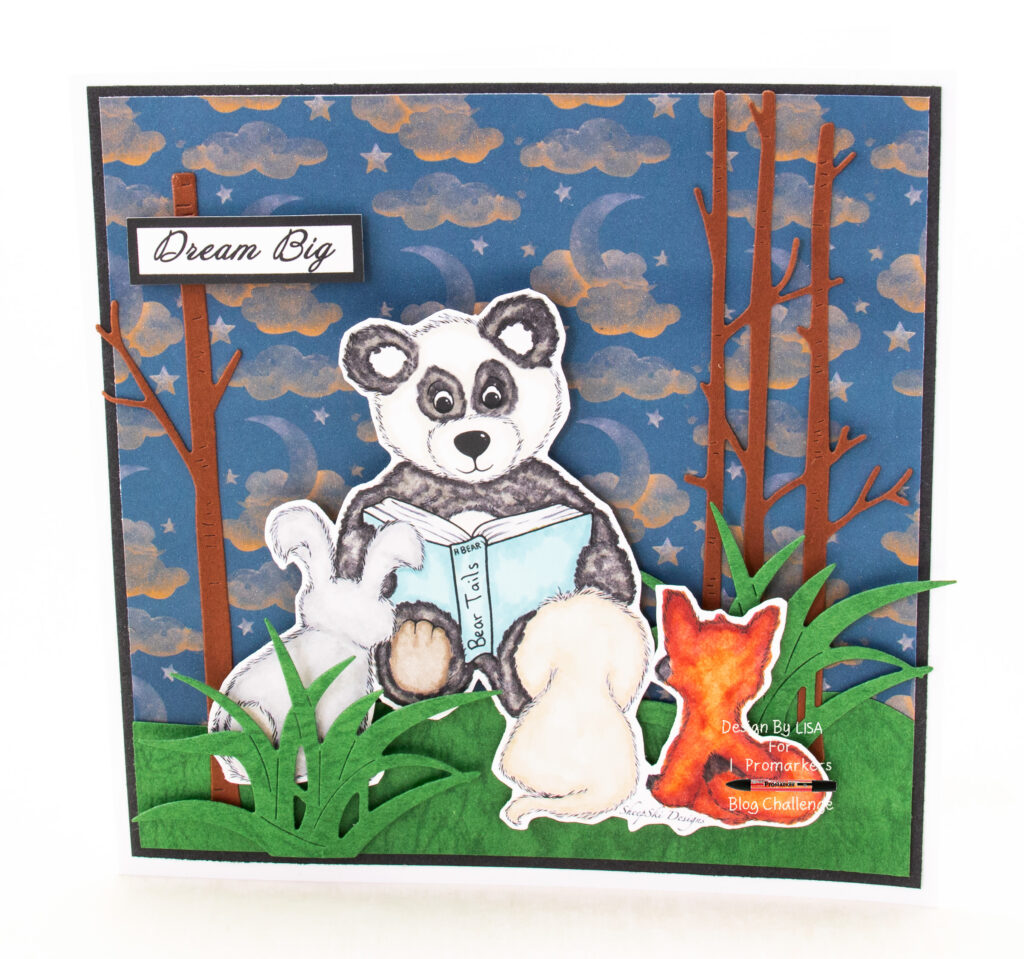 Handmade card using a digital image from SheepSki designs called Bear Tails