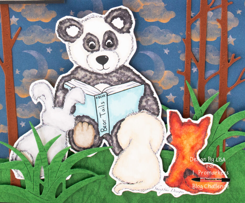 Handmade card using a digital image from SheepSki designs called Bear Tails
