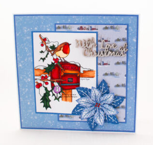 Handmade card using a digital image from SheepSki designs called Christmas Post Box