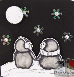 Handmade card using a digital image from Sheepski Designs