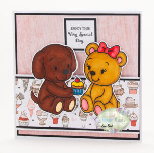 Handmade card using a digital image from Last Minute Manda