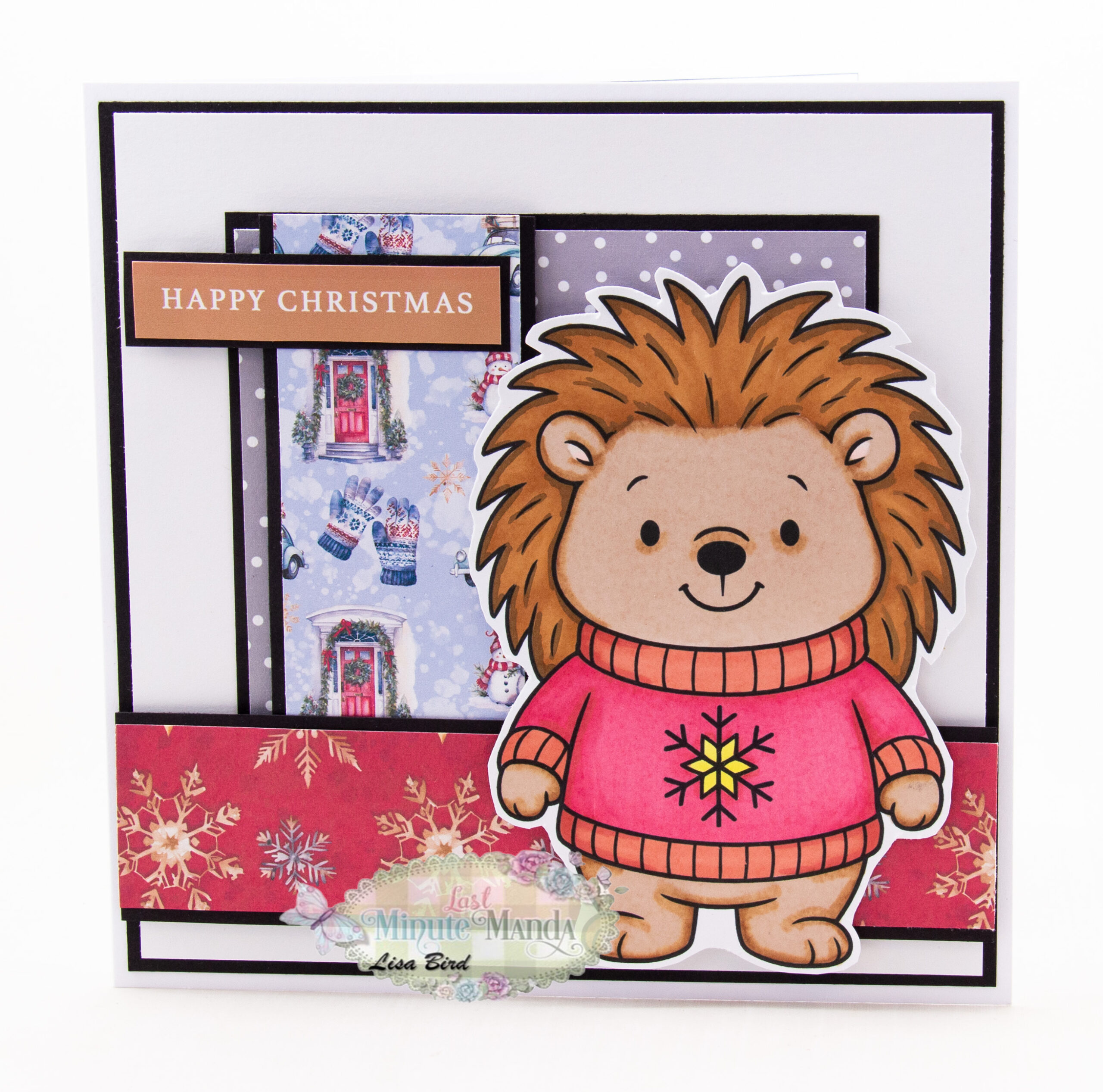 Handmade card using a digital image from Last Minute Manda